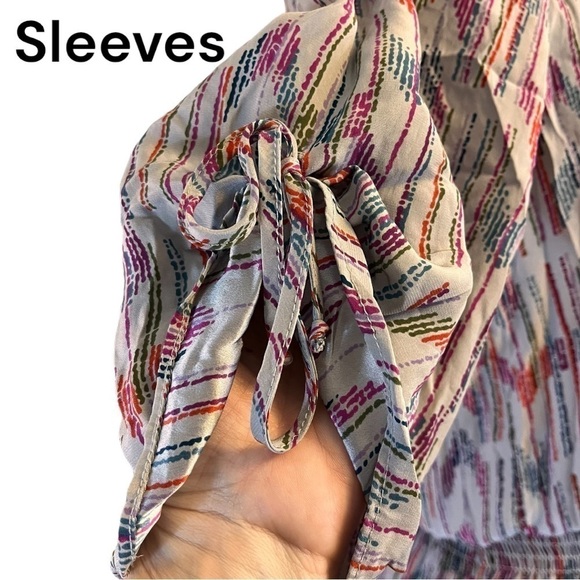 PARKER Silk Dress with Short Sleeves and Smocked Drop Waist - Picture 6 of 16